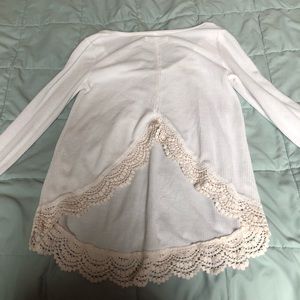 Decorative back white long sleeve